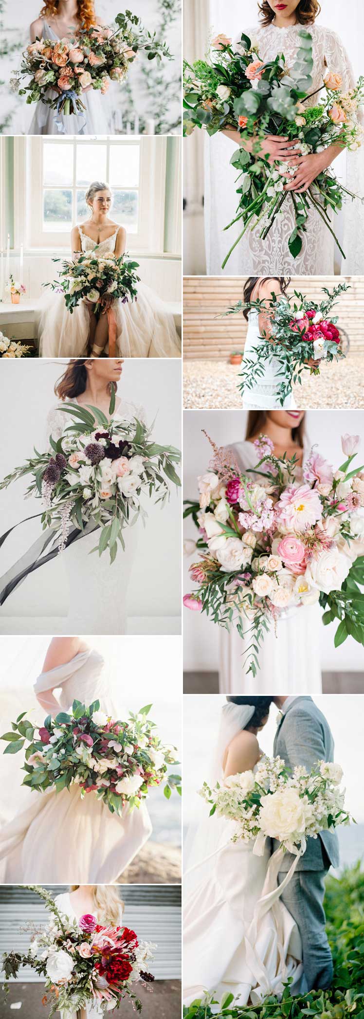 Oversized bridal bouquets for a dramatic wedding day style