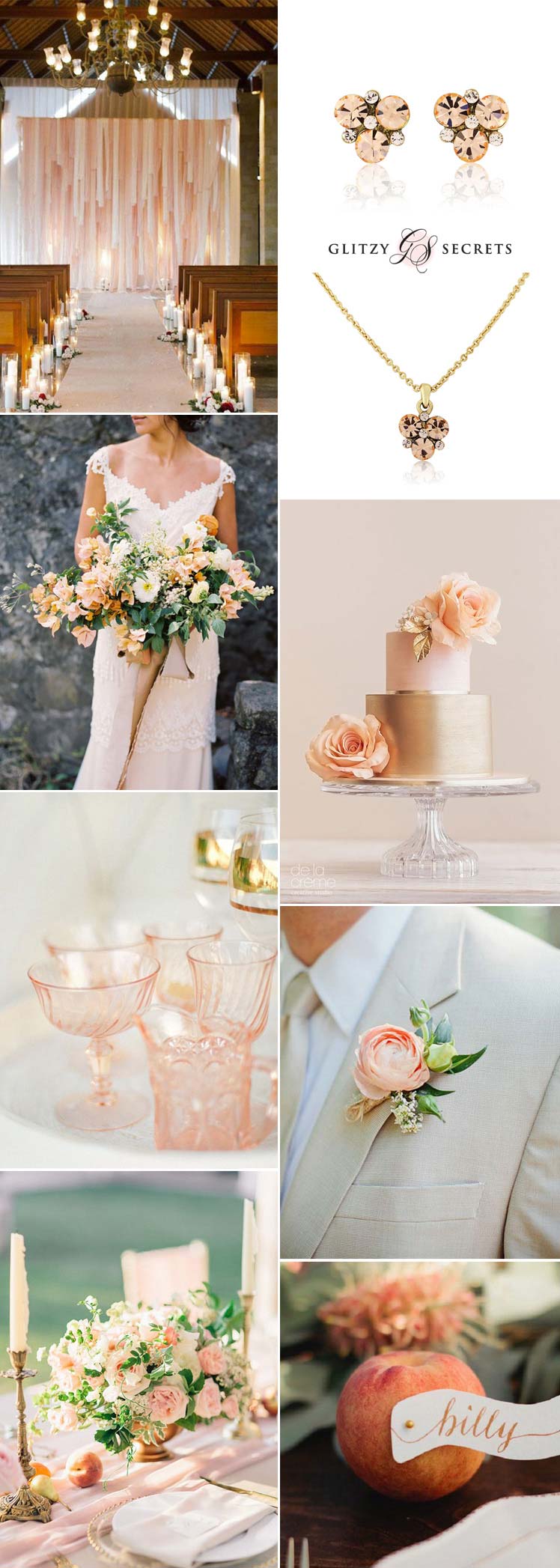 Gold and peach wedding theme inspiration