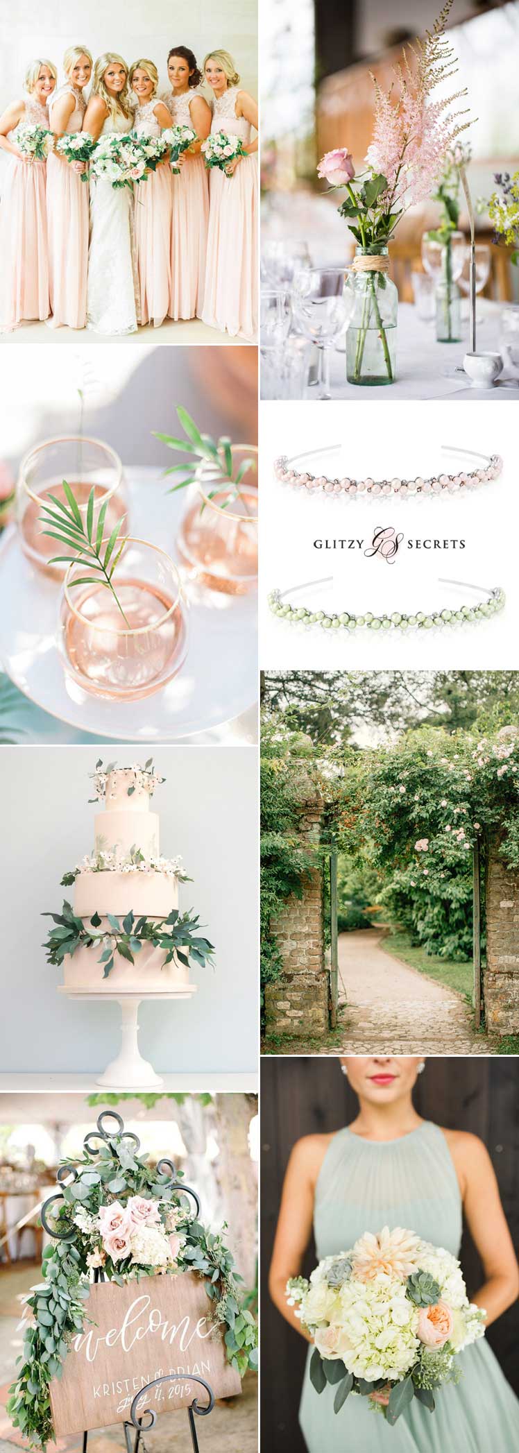 Pastel pink and green wedding inspiration ideas