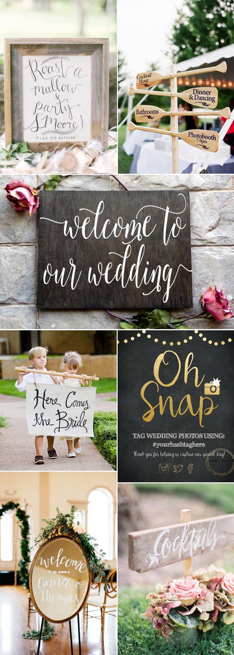 Ideas for your wedding day signage