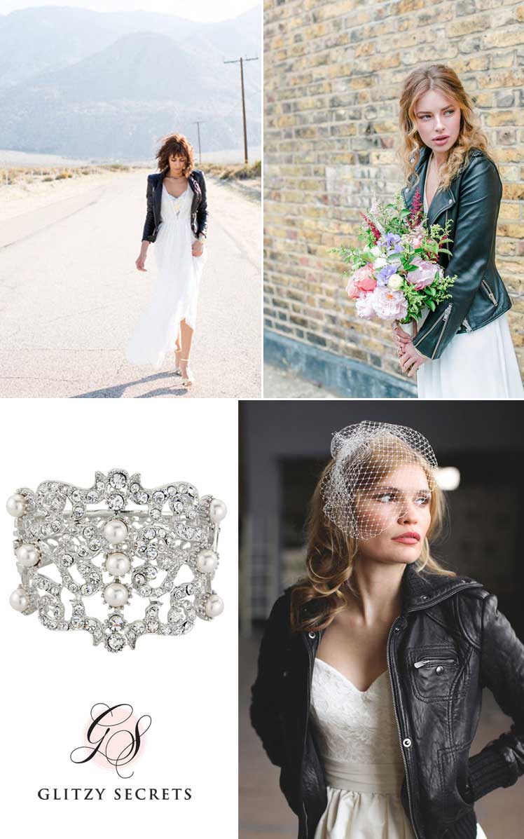 Go rock chick on your wedding day with a leather jacket