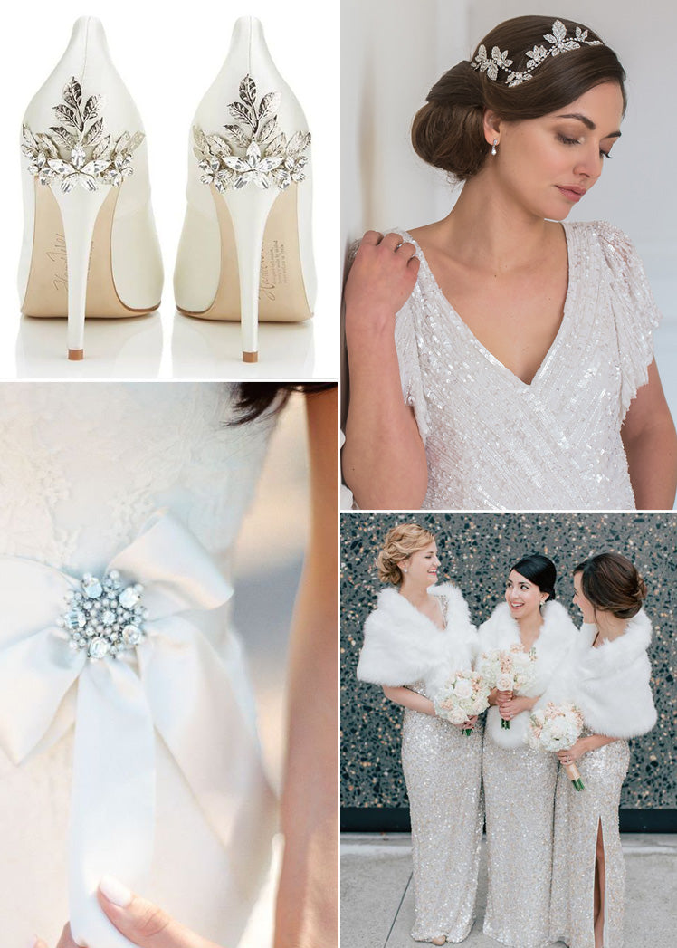 Winter wonderland themed wedding accessories