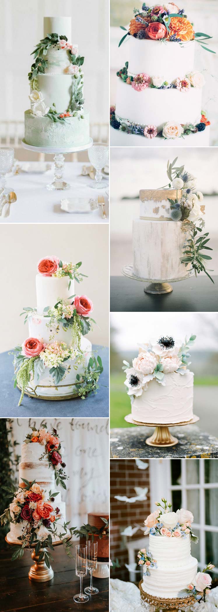Wedding cakes with real flowers