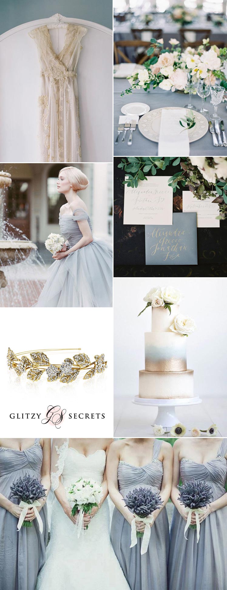 Ideas for a gold and blue wedding colour scheme