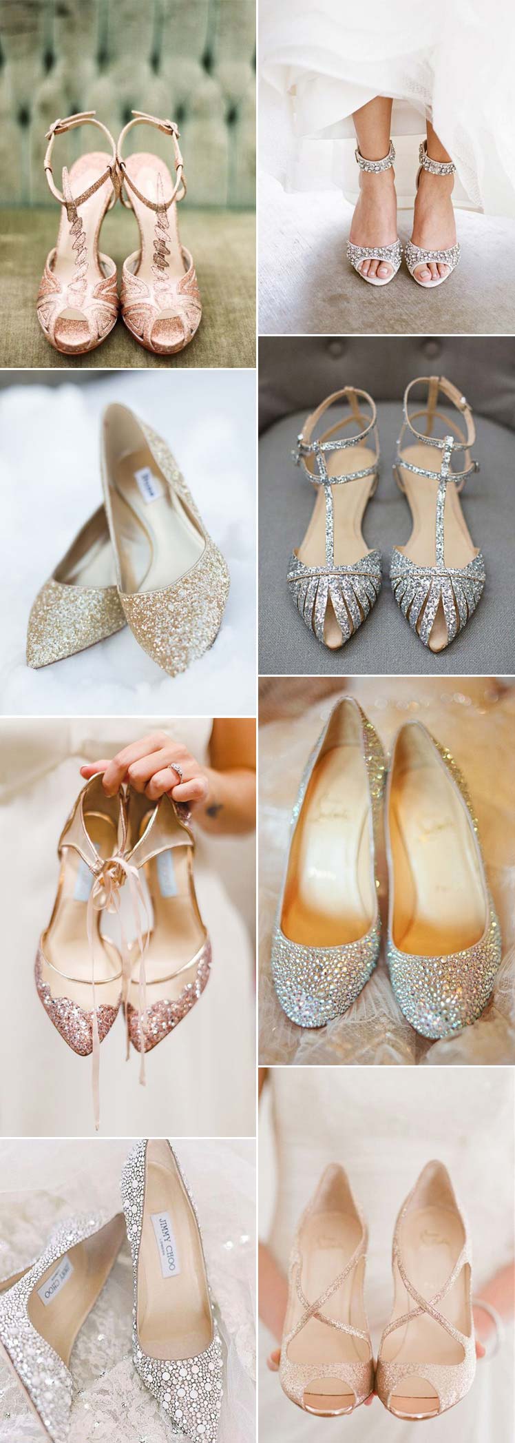 Ideas for choosing your sparkly wedding shoes 