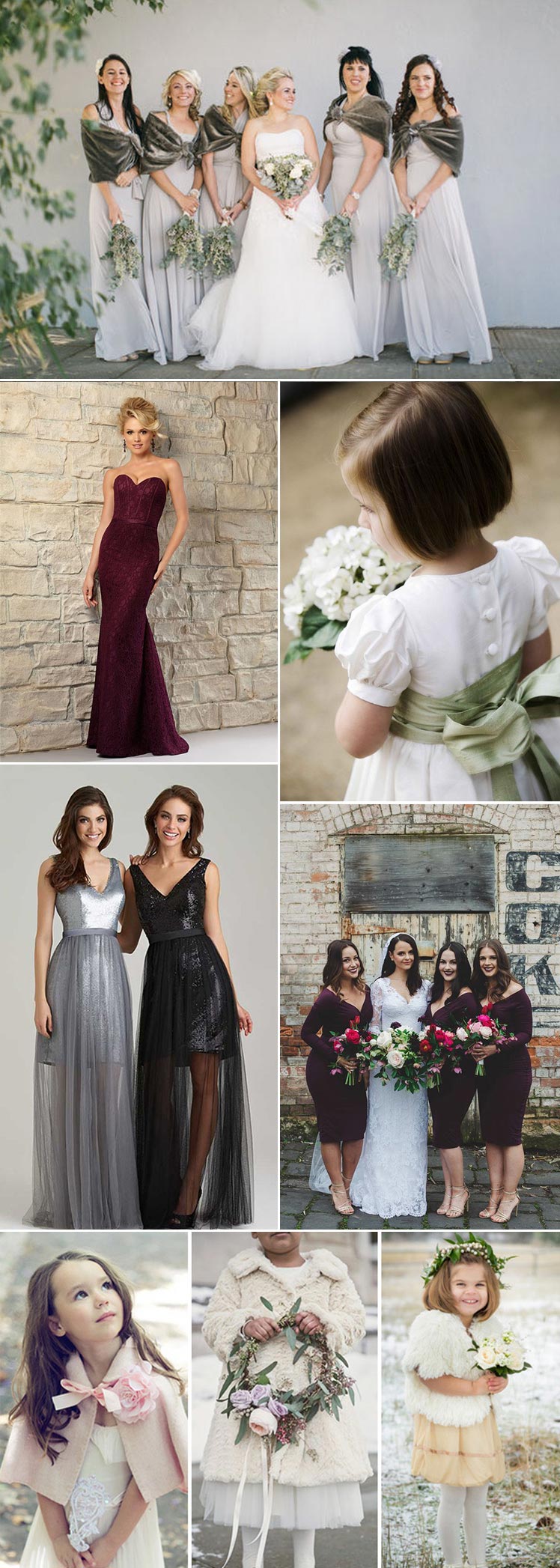 Ideas for your bridesmaid looks at your winter wedding