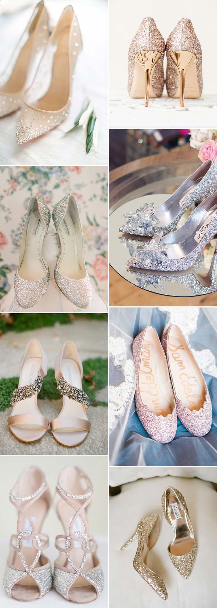 Sparkly wedding shoes for glamourous brides