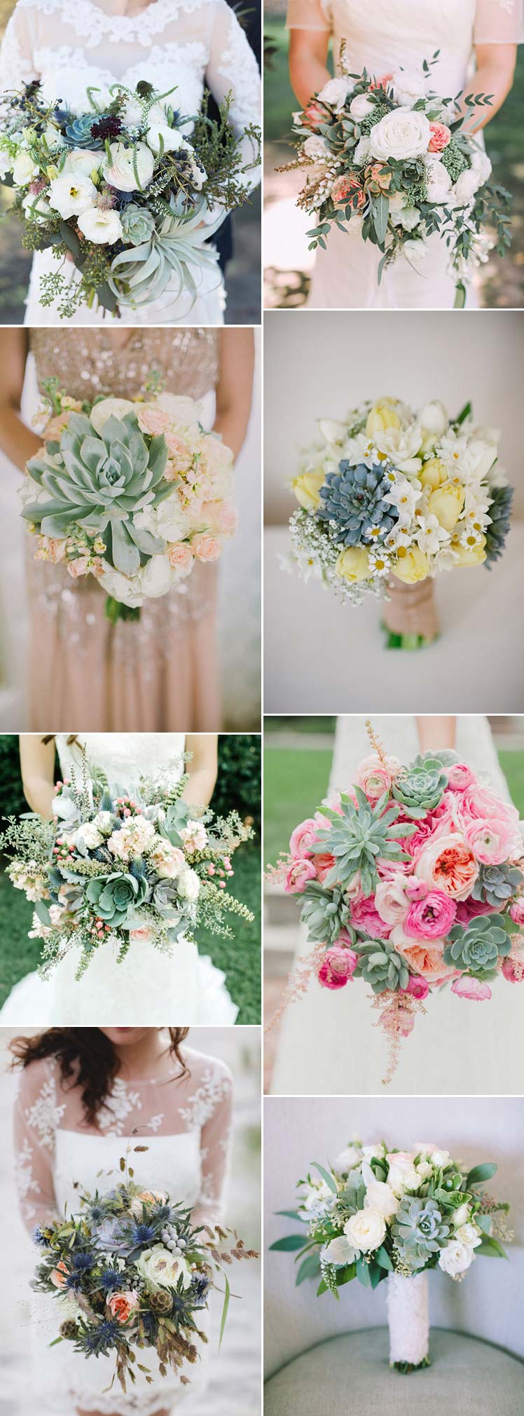 Beautiful Succulent Wedding Bouquet Ideas