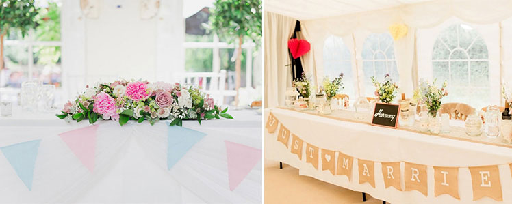 Top table bunting decorations