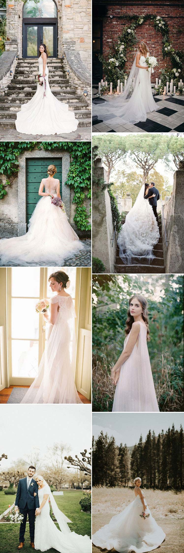 Inspiration for choosing a wedding dress with a train