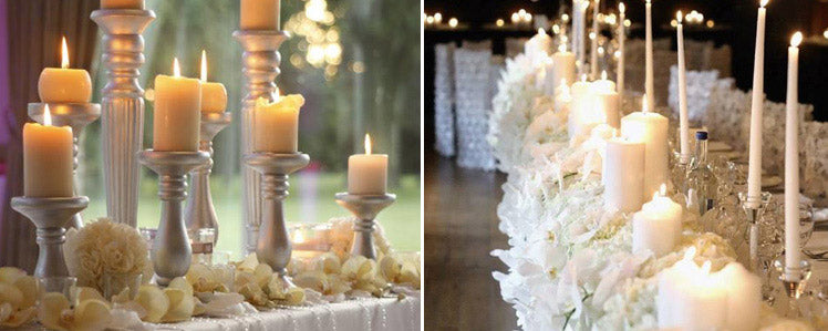 Wedding table candles