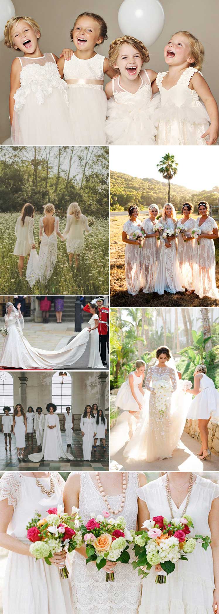 White bridesmaid dresses inspiration