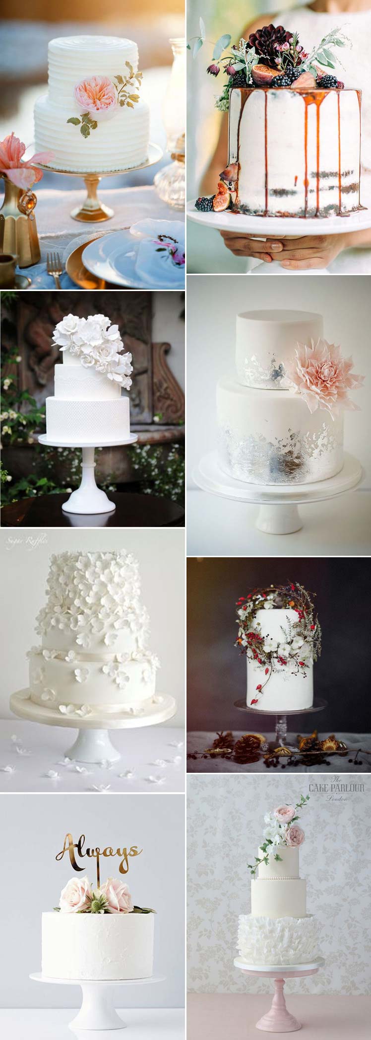 Stunning non tradition white wedding cakes inspiration 
