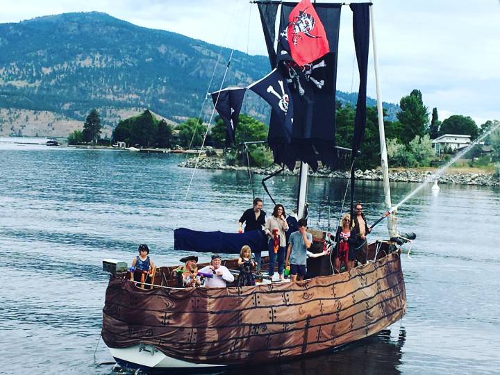 kids and family aboard a pirate ship in vancouver