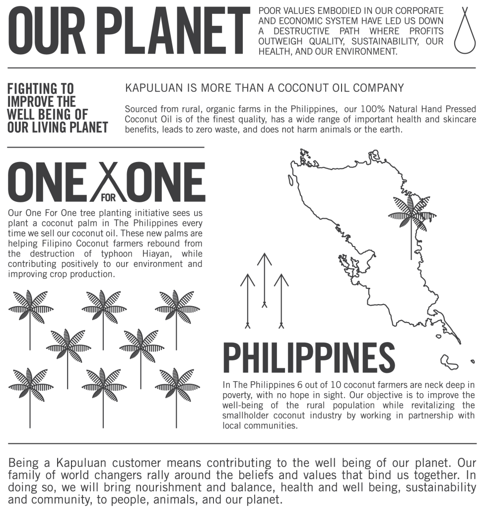 Kapuluan Coconut One for One Infographic