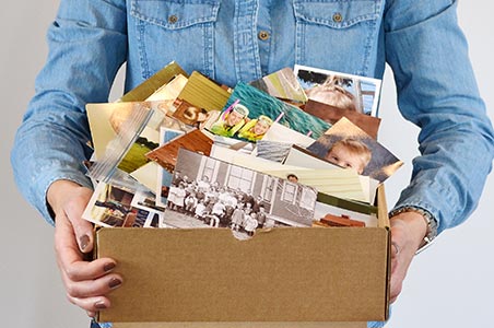 Box of printed photographs