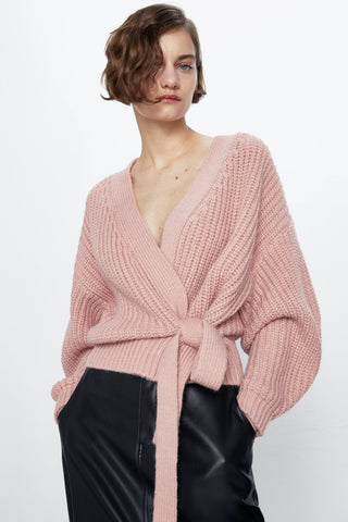 Cropped Belted Cardigan, Zara | 40USD