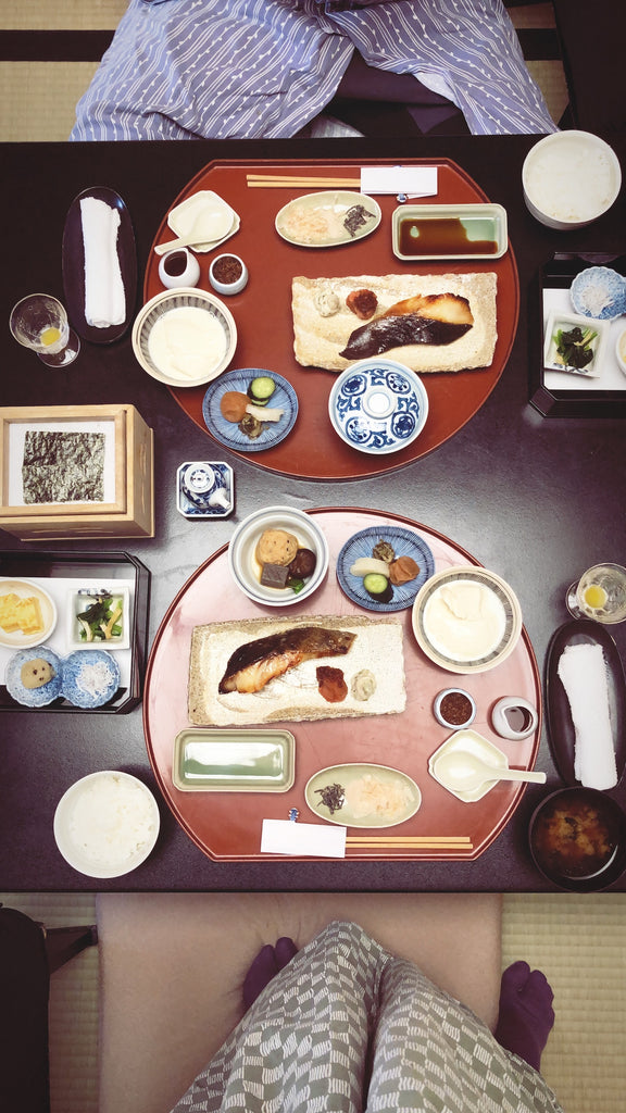 A traditional Japanese breakfast served in our room at Gora Kaden