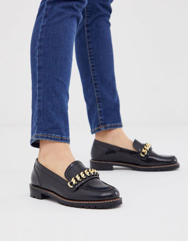 chunky flat loafer w chain detail, 62USD | Office Fanella