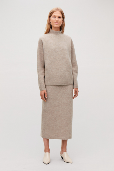 COS BOILED WOOL SWEATER & SKIRT