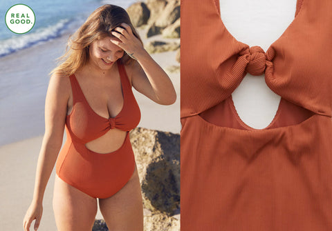 Ribbed Knot One Piece Swimsuit | Aerie 29.97USD