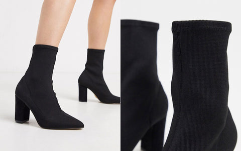 knitted block heel boot, 42USD | Lipsy