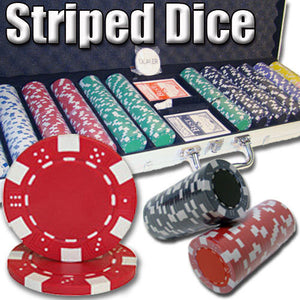 Striped Dice Poker Chip Sets