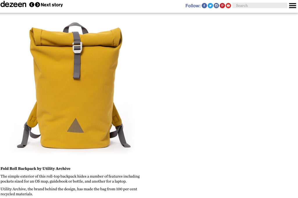 Yellow backpack in 2019 Dezeen Gift Guide
