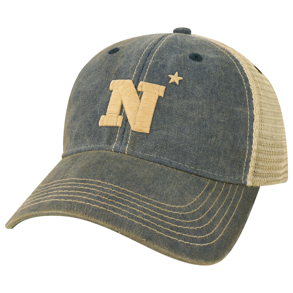 NCAA USNA United States Naval Academy Relaxed Trucker Mesh Caps Hats Navy 