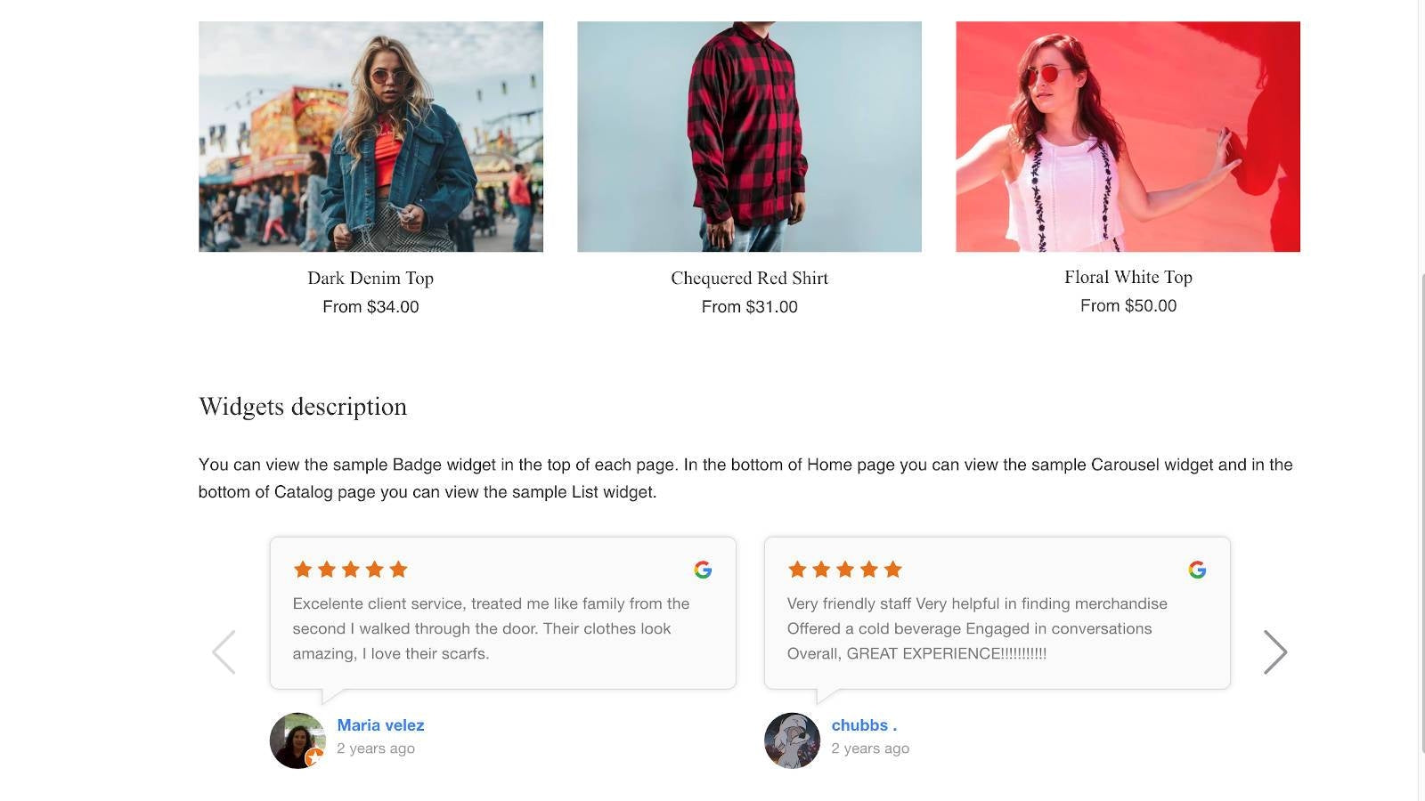 Shopify app Google Reviews & Rating Widget