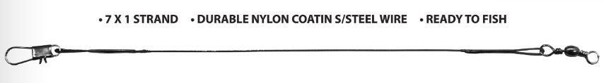 LINX Nylon Coated Trace Wire Leader 6" - Black/20LB