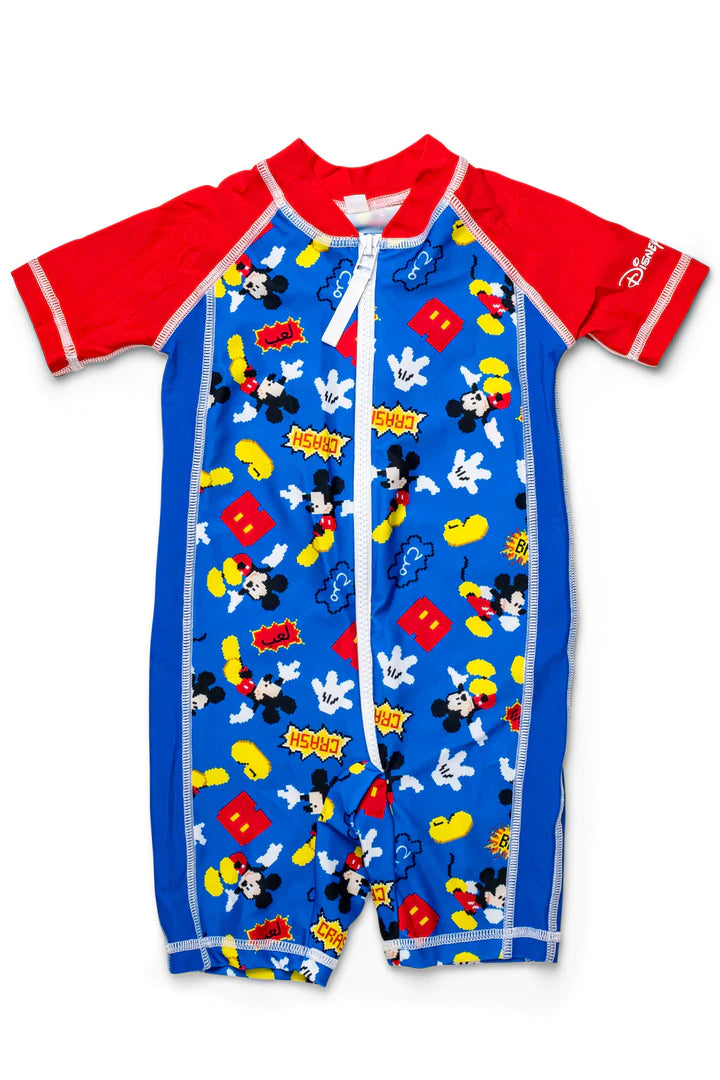 COEGA Boy's Baby Disney Mickey Mouse One Piece Swim Suit 12M - Red Mickey Gaming