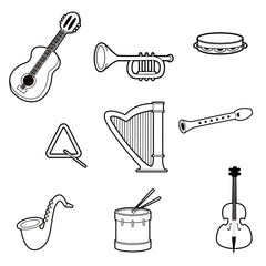 Instrumentos musicales para colorear