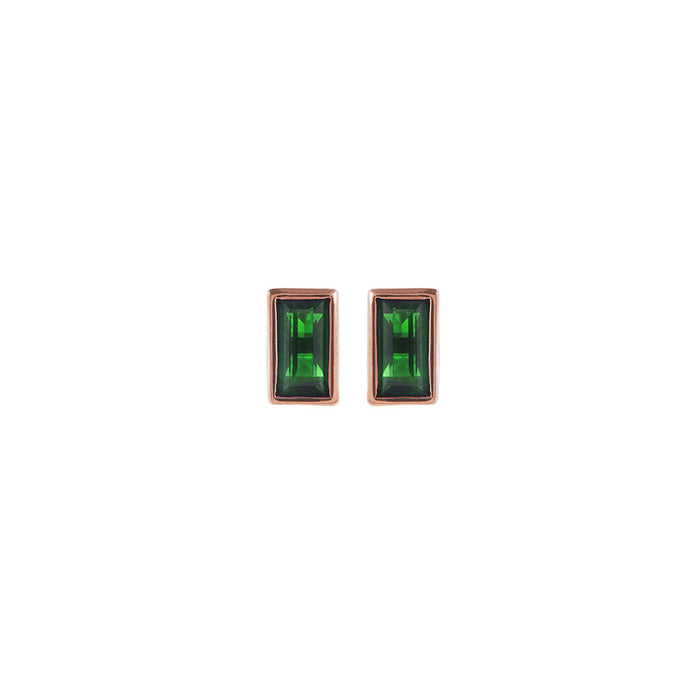 Emerald Baguette Stud Earrings