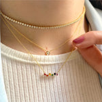 Scattered Rainbow Sapphire Necklace