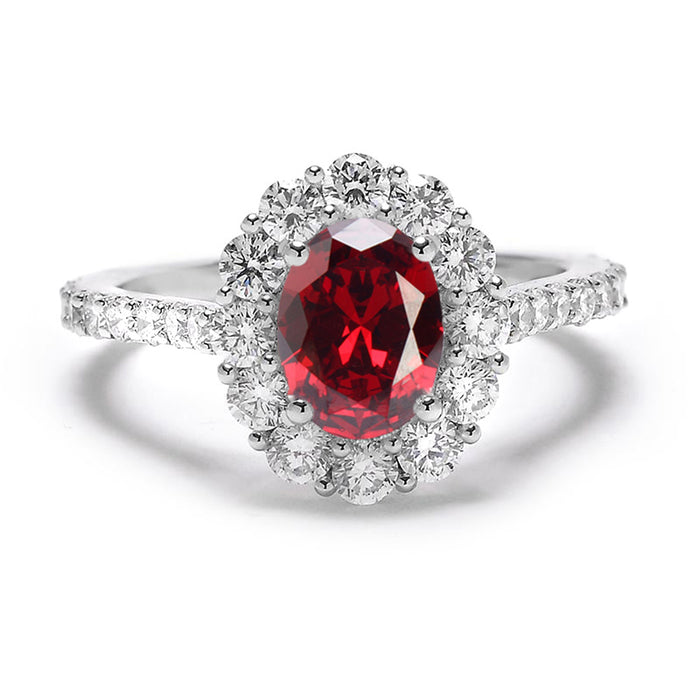 Minetta Ruby Halo Engagement Ring