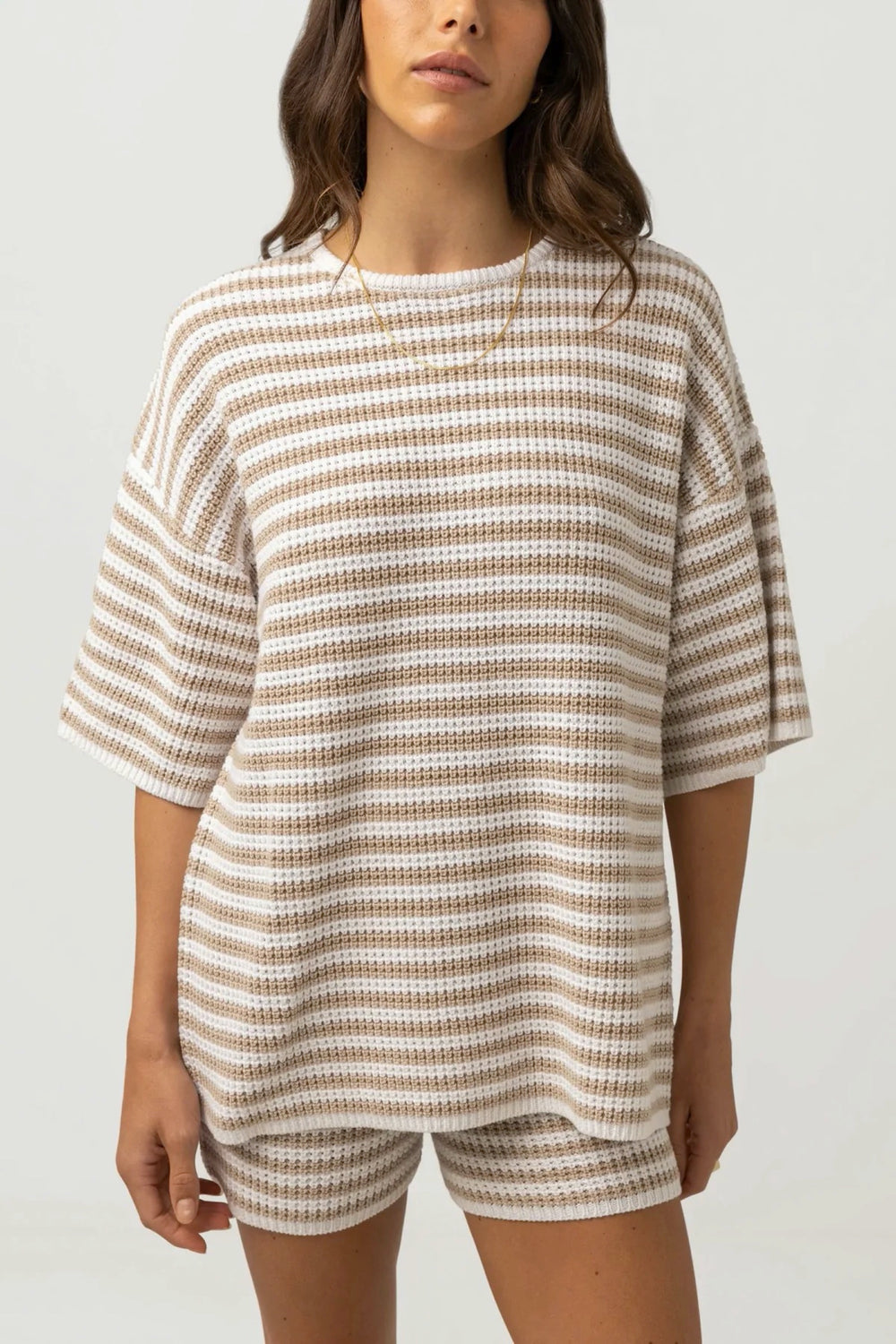 Oat Stripe Corsica Knit Tee