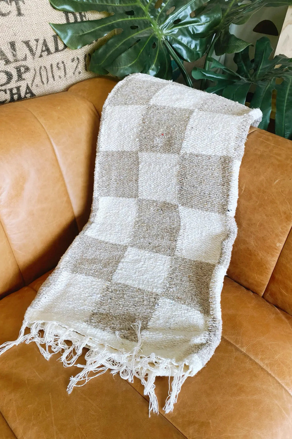 Tan Laguna Checker Throw