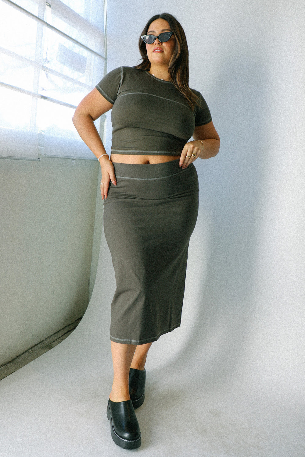 Gunmetal Peka Skirt