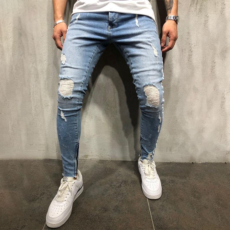 ripped jeans zipper bottom