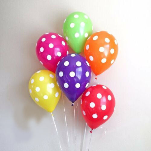 Qualatex 27496 Big Polka Dots Latex Balloons Assorted 15-Inch