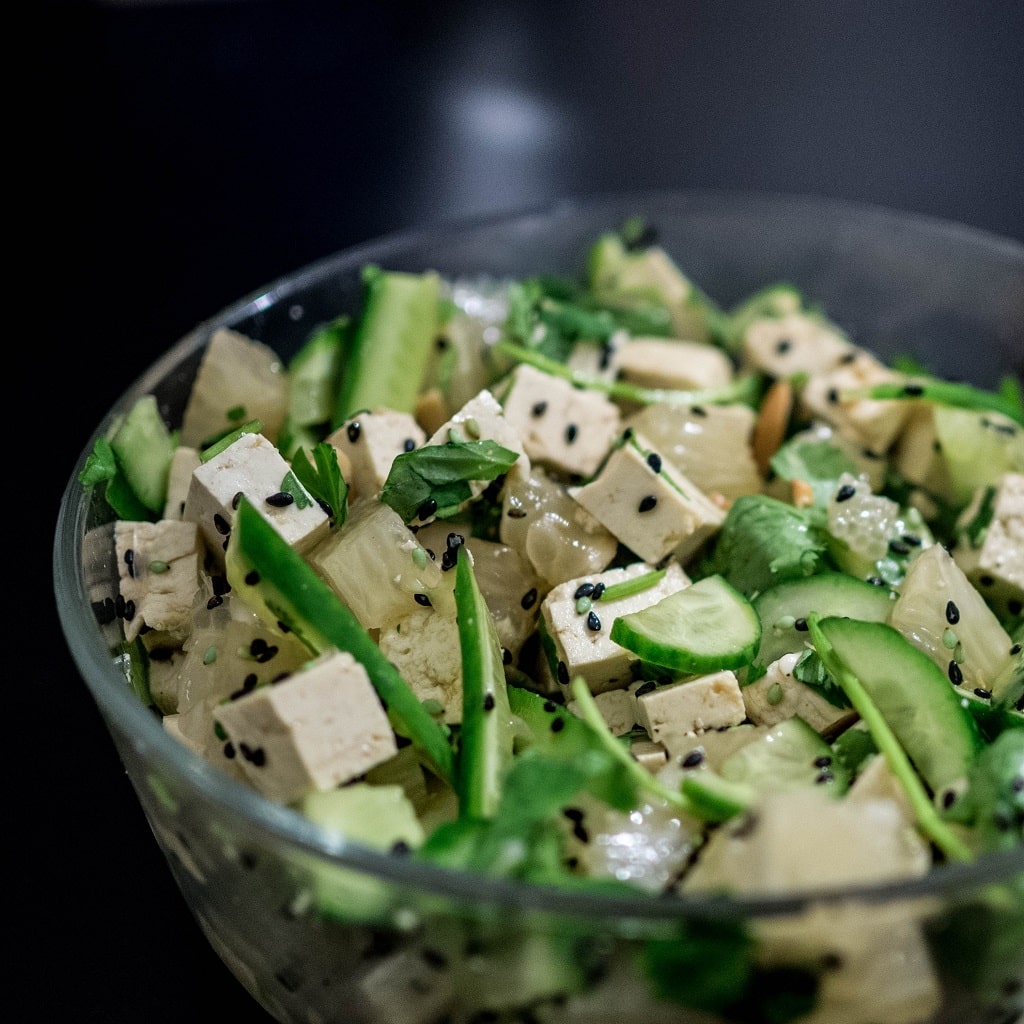 tofu and cucumber