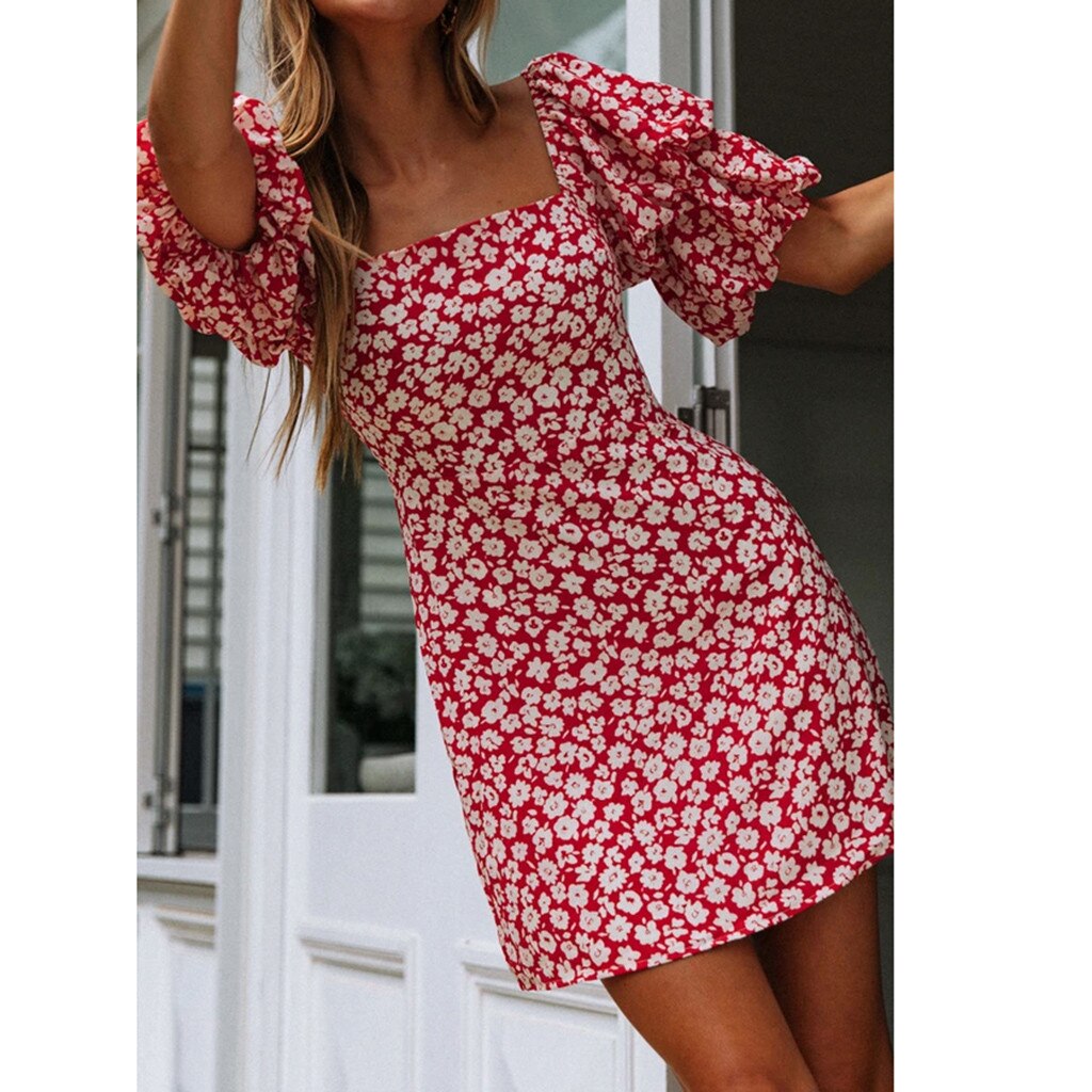 casual floral mini dress