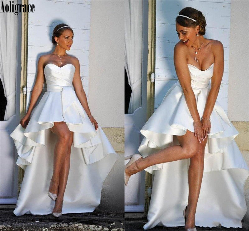 high low wedding dress with boots