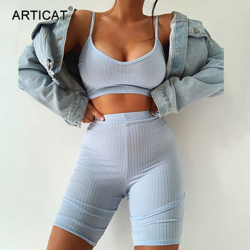 crop top with biker shorts