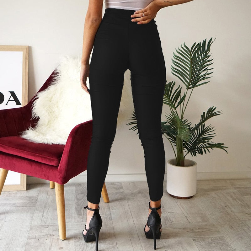 black pencil trousers