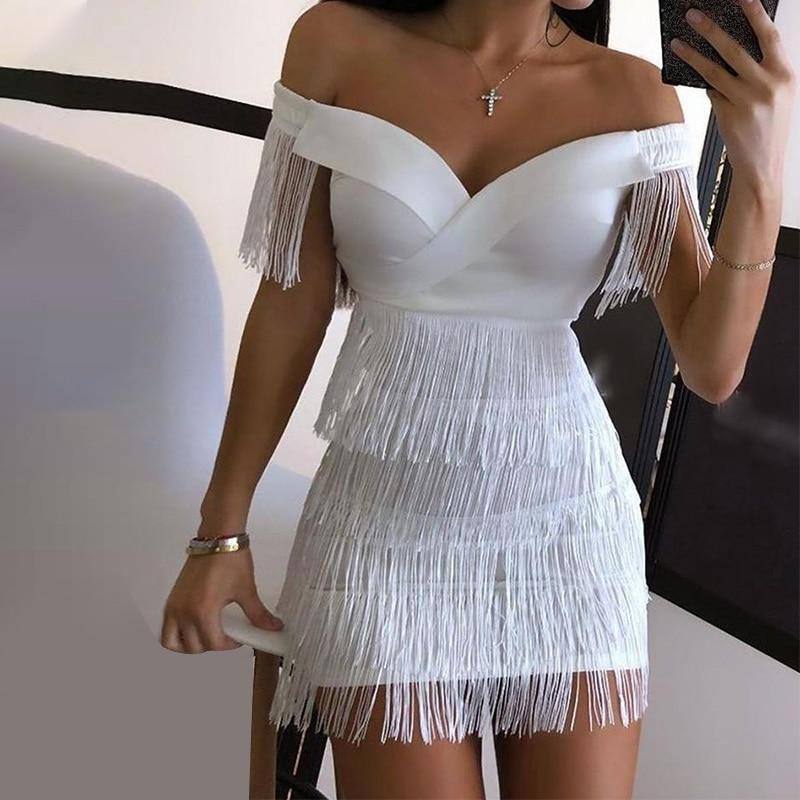 womens white mini dress