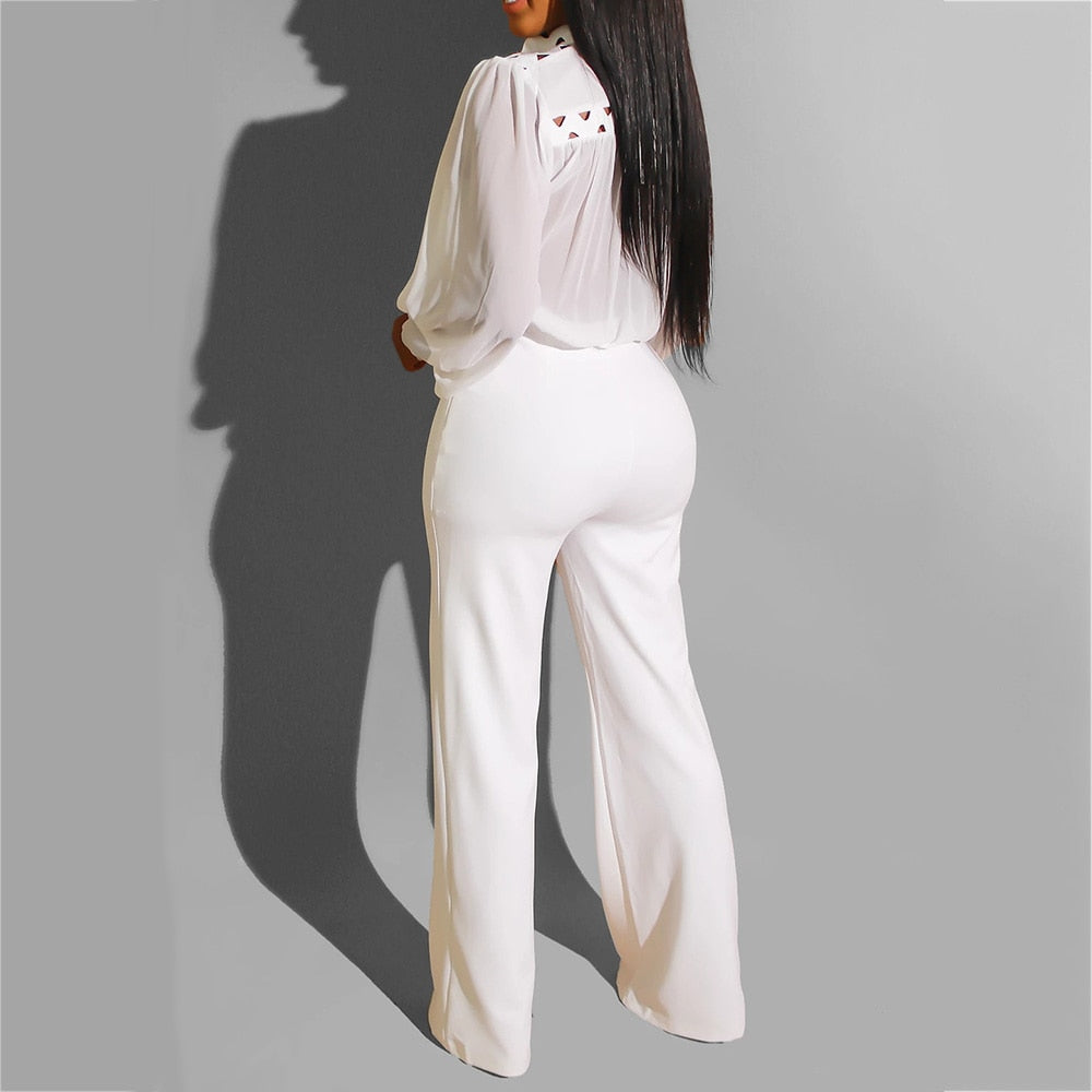 2 piece white jumpsuit