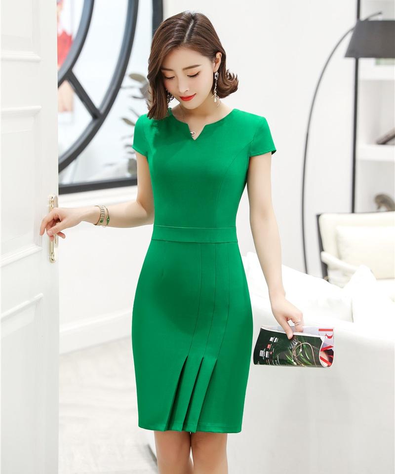 emerald green dress work