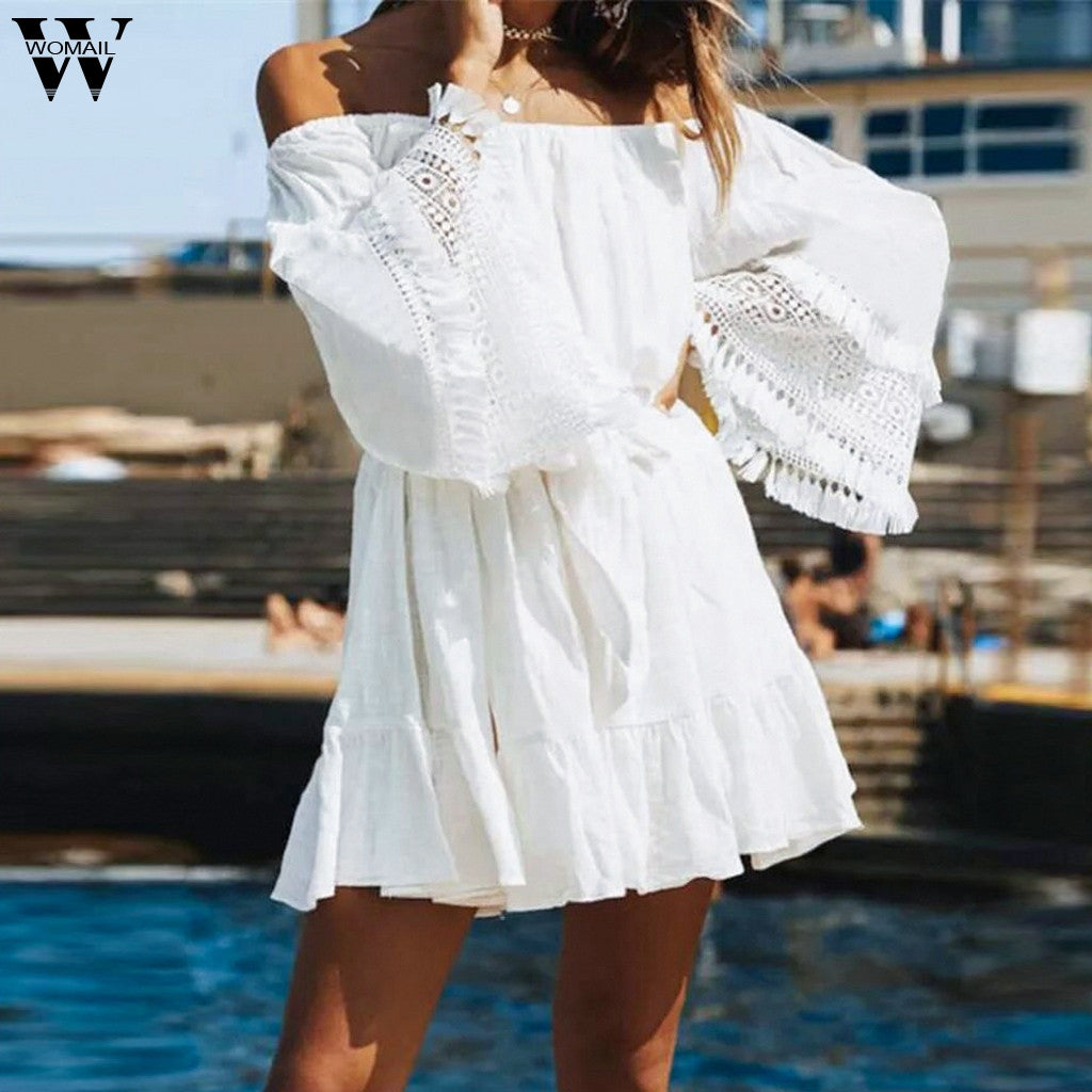 off the shoulder summer dress white